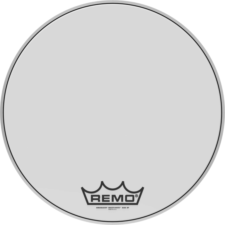 Peau 20" Ambassador blanc lisse Crimplock pour grosse caisse