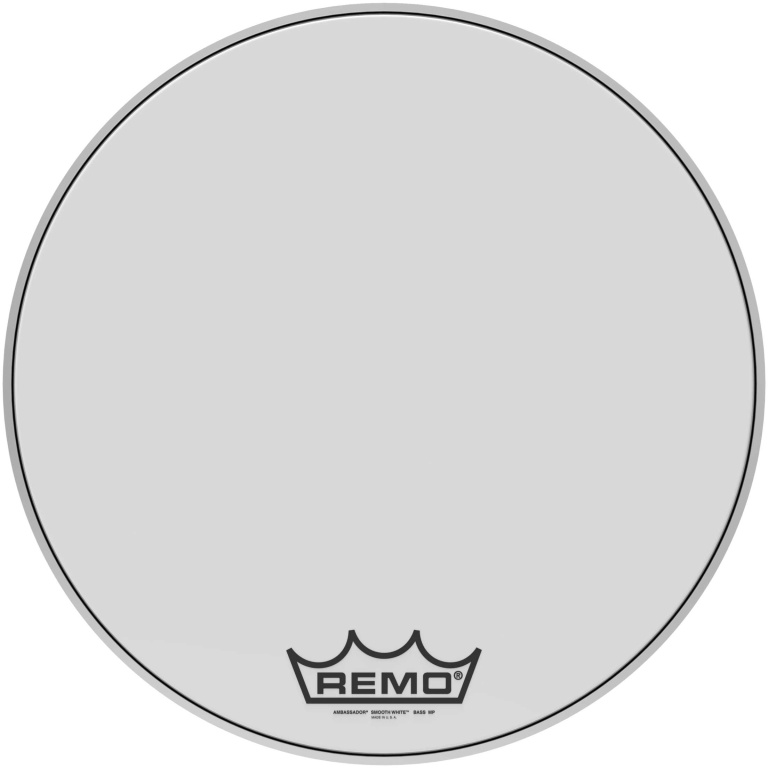 Peau 22" Ambassador blanc lisse Crimplock pour grosse caisse