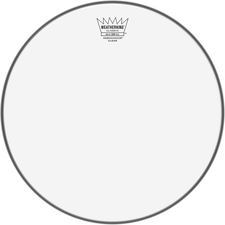 Peau de frappe Ambassador transparente de 13" pour batterie vintage ou personnalisée (Classic Fit)