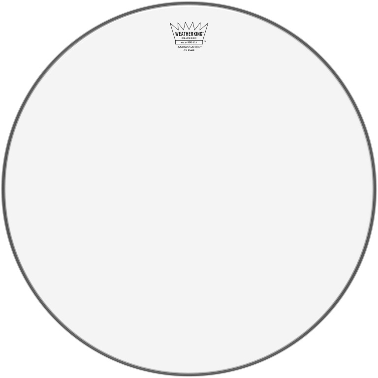 Peau de frappe Ambassador transparente de 18" pour batterie vintage ou personnalisée (Classic Fit)