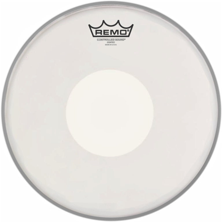 Peau CS sablée 13" + rond blanc en-dessous, pour Caisse claire