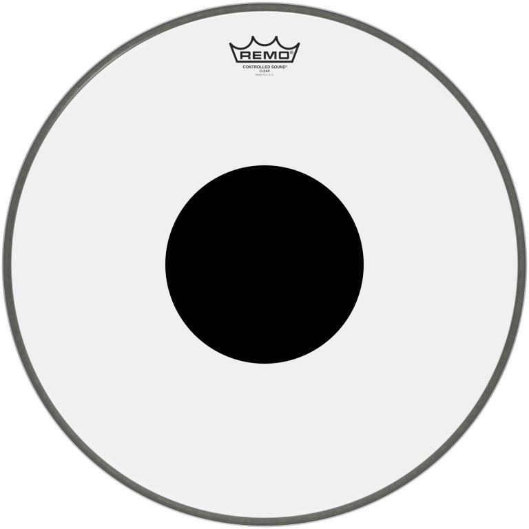 Peau CS Transparente 18" + rond noir, pour Grosse caisse