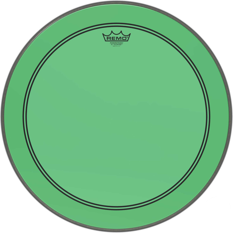 Peau de frappe Powerstroke 3 Colortone pour grosse caisse, vert, 20"