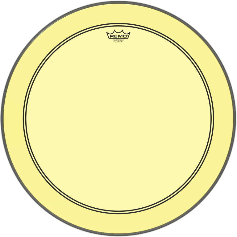 Peau de frappe Powerstroke 3 Colortone pour grosse caisse, jaune, 24"