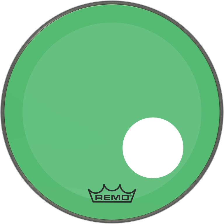 Peau de Powerstroke 3 Colortone pour grosse caisse, vert, 18", avec trou décentré de 5"