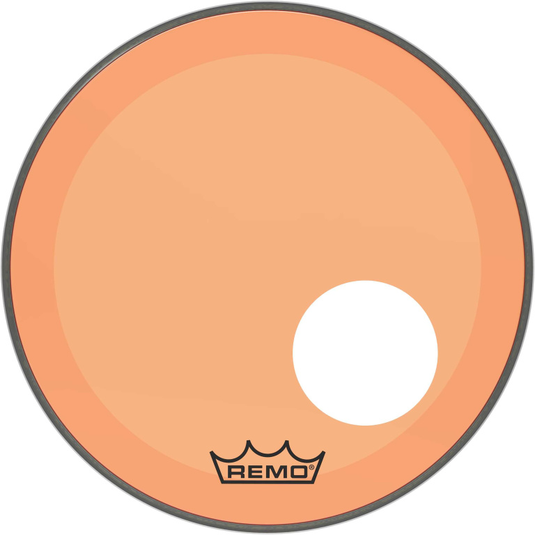 Peau Powerstroke 3 Colortone pour grosse caisse, orange, 18", avec trou décentré de 5"
