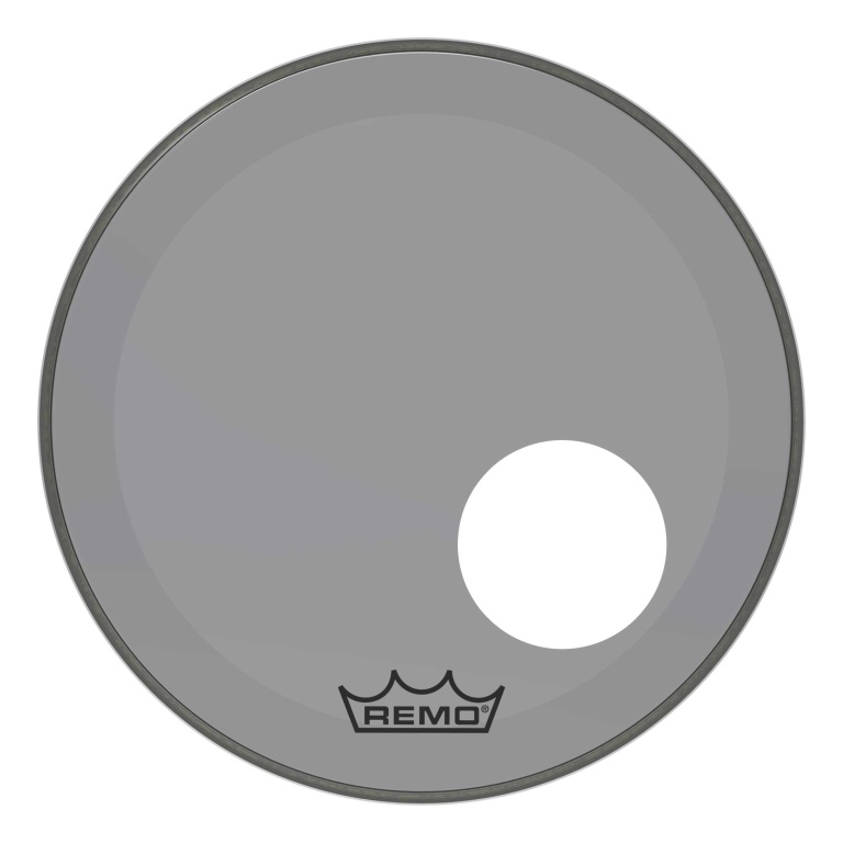 Peau Powerstroke 3 Colortone pour grosse caisse, smoke, 18", avec trou décentré de 5"