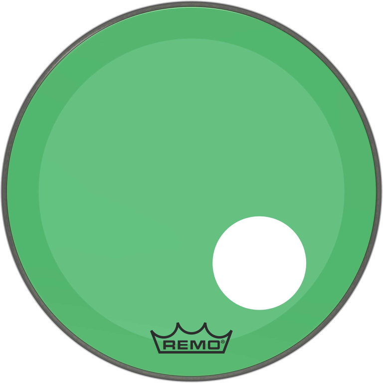 Peau Powerstroke 3 Colortone pour grosse caisse, vert, 20", avec trou décentré de 5"