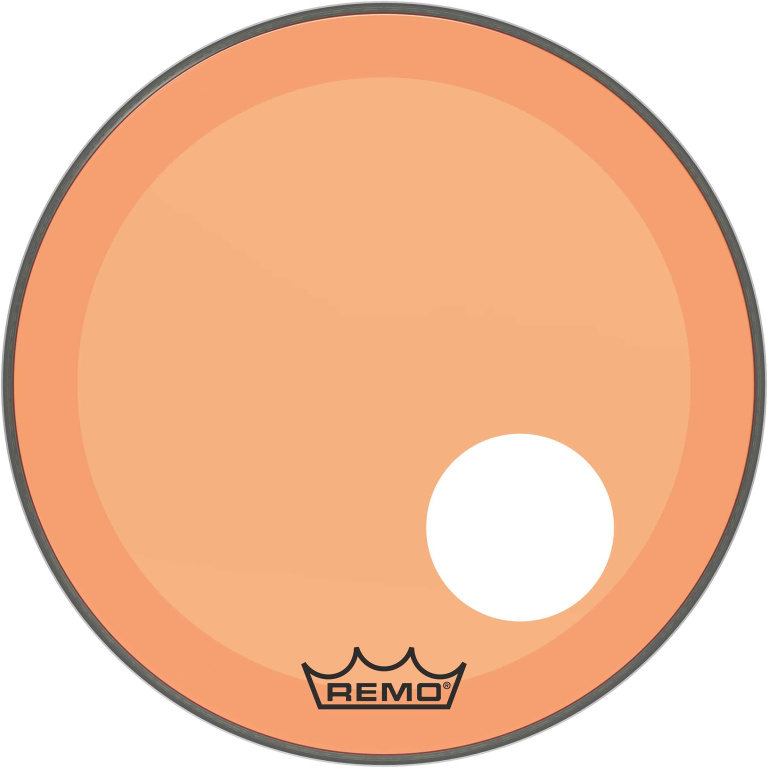 Peau Powerstroke 3 Colortone pour grosse caisse, orange, 20", avec trou décentré de 5"
