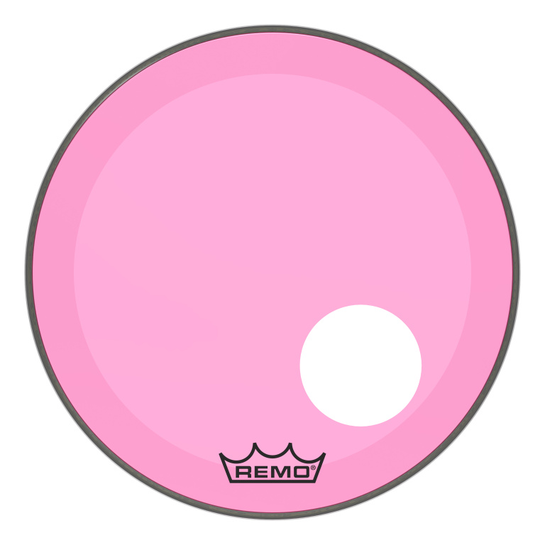 Peau Powerstroke 3 Colortone pour grosse caisse, rose, 20", avec trou décentré de 5"