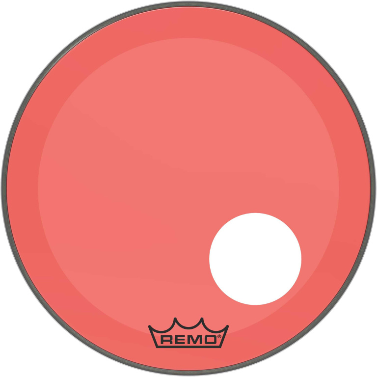 Peau Powerstroke 3 Colortone pour grosse caisse, rouge, 20", avec trou décentré de 5"