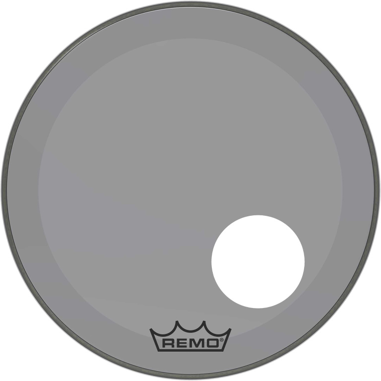 Peau Powerstroke 3 Colortone pour grosse caisse, smoke, 20", avec trou décentré de 5"