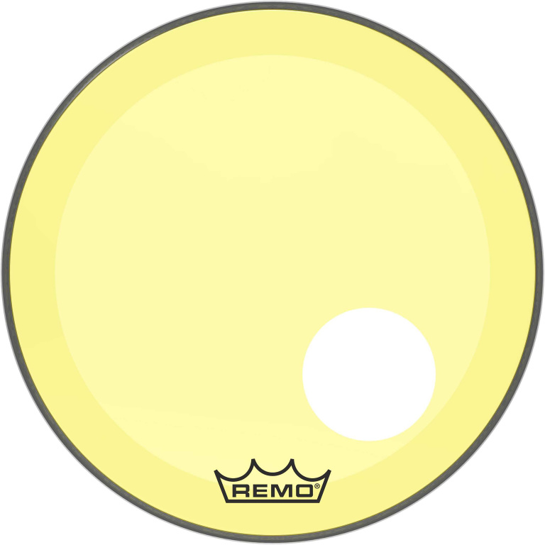 Peau Powerstroke 3 Colortone pour grosse caisse, jaune, 20", avec trou décentré de 5"