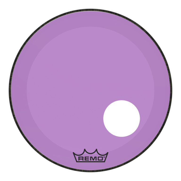 Peau Powerstroke 3 Colortone pour grosse caisse, violet, 22", avec trou décentré de 5"