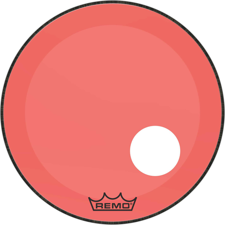 Peau Powerstroke 3 Colortone pour grosse caisse, rouge, 22", avec trou décentré de 5"