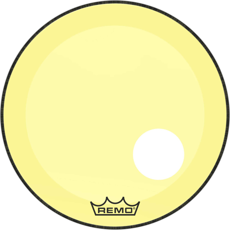 Peau Powerstroke 3 Colortone pour grosse caisse, jaune, 22", avec trou décentré de 5"
