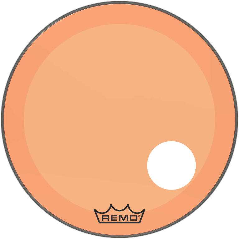 Peau Powerstroke 3 Colortone pour grosse caisse, orange, 24", avec trou décentré de 5"