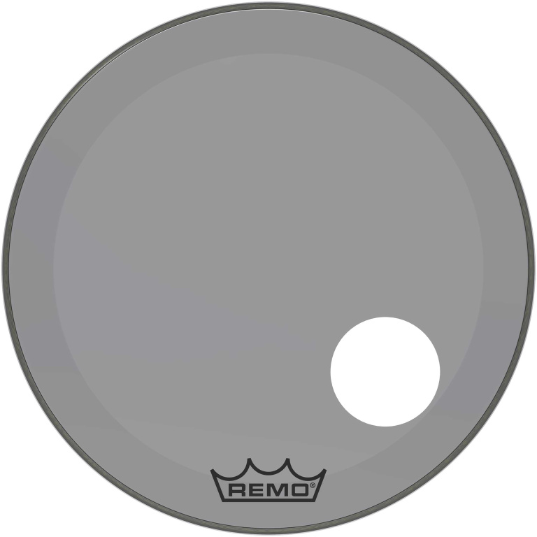 Peau Powerstroke 3 Colortone pour grosse caisse, smoke, 24", avec trou décentré de 5"