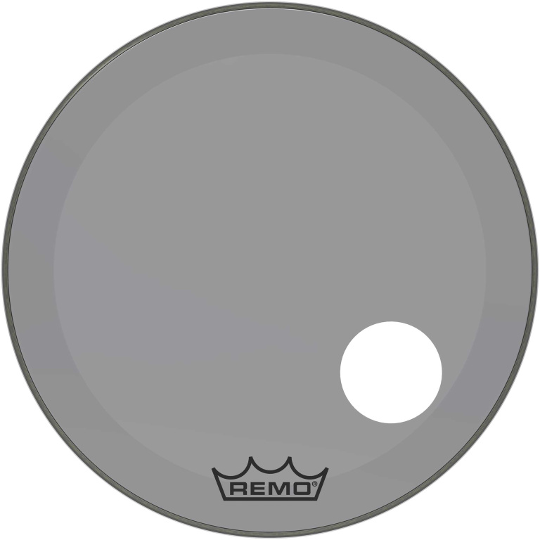 Peau Powerstroke 3 Colortone pour grosse caisse, smoke, 26", avec trou décentré de 5"