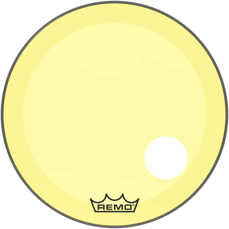 Peau Powerstroke 3 Colortone pour grosse caisse, jaune, 26", avec trou décentré de 5"