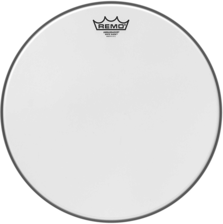 Peau White Suede Ambassador 16" pour Caisse claire/ Tom sur pieds