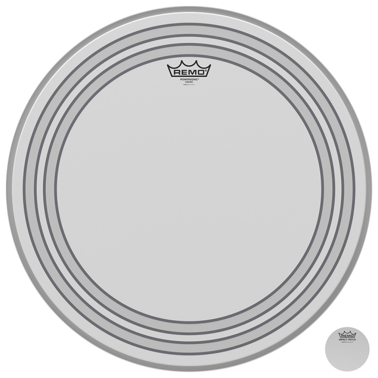 Peau Powersonic sablée 20" pour grosse caisse, avec anneaux internes