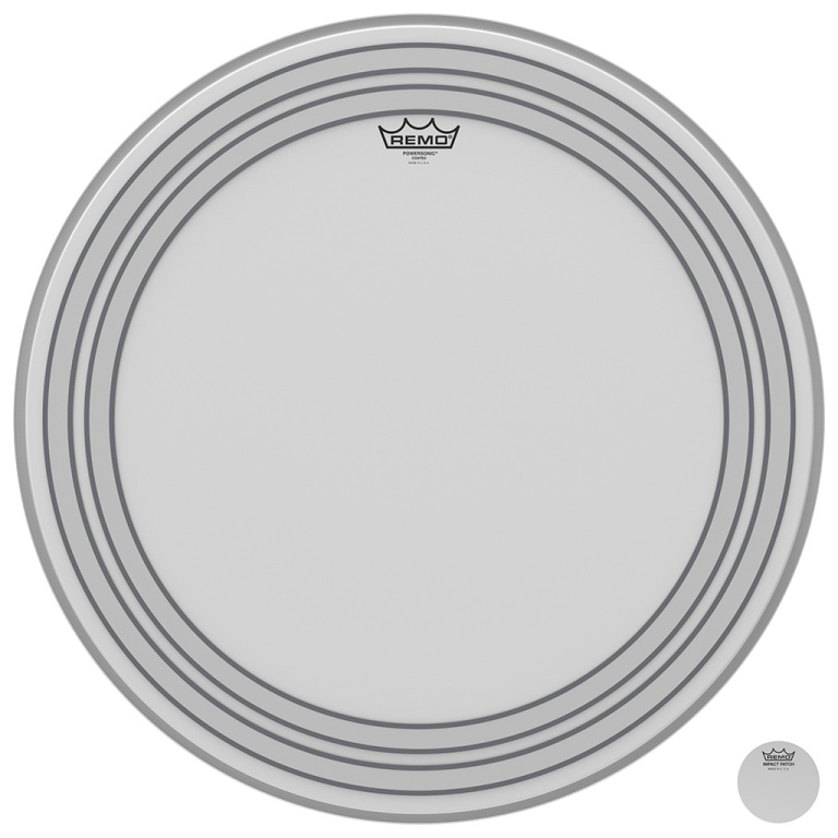 Peau Powersonic sablée 24" pour grosse caisse, avec anneaux internes