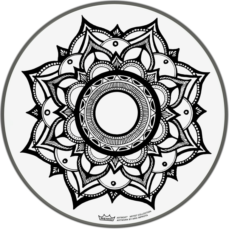 Peau de frappe Artbeat Skyndeep Emperor transparente, 12", Sleep Lotus