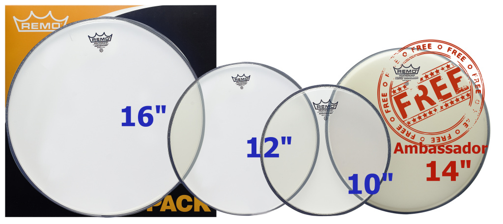 Pro pack (10", 12", 16" Ambassador + Ambassador 14" gratuite)