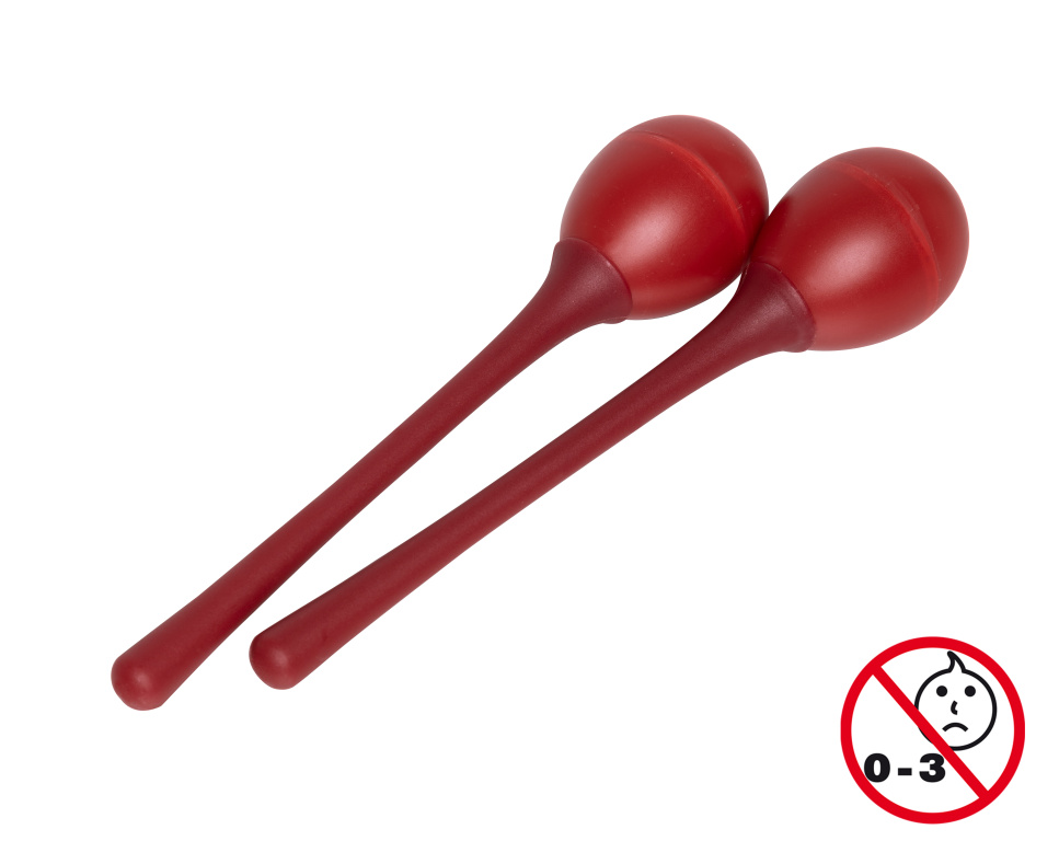 Paire de maracas oeufs en plastique à long manche
