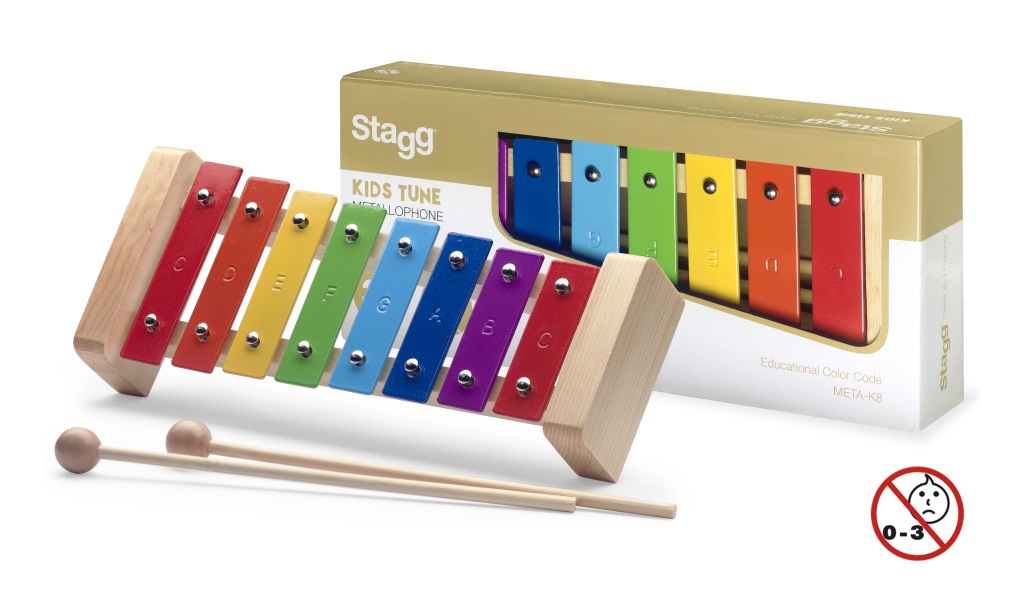 Métallophone avec 8 lames de différentes couleurs