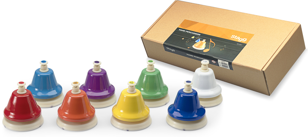 Ensemble de 8 "Tick Bells" de table, 1 octave