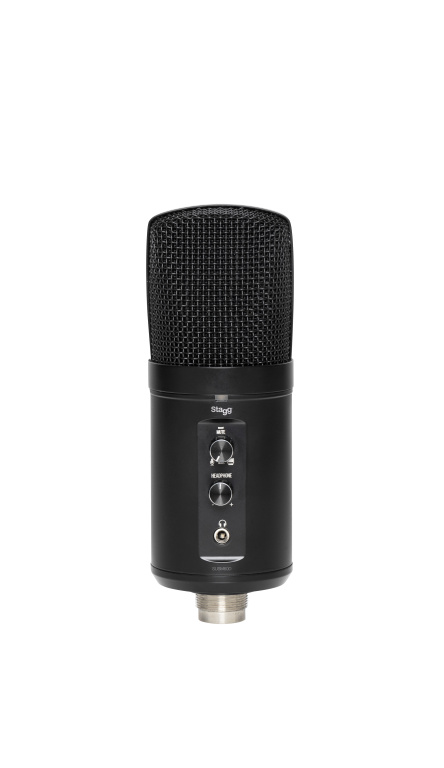 Microphone à condensateur double face, USB, finition métallique