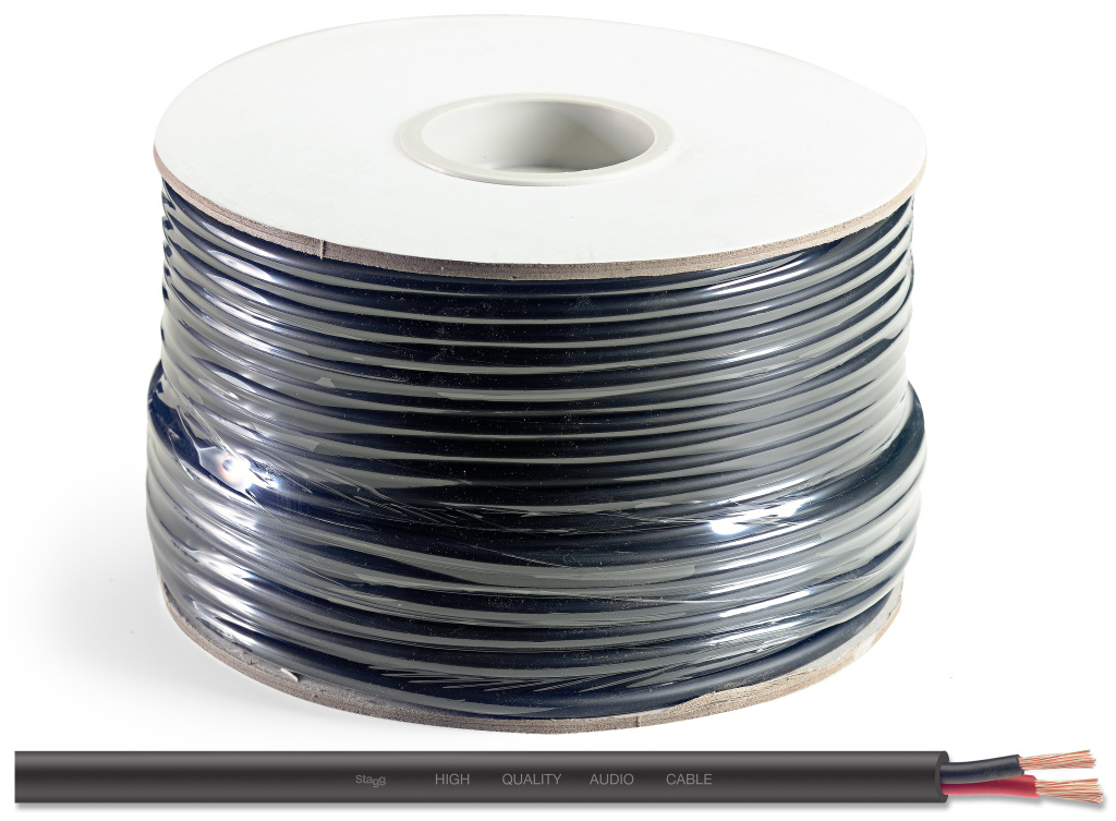 Câble HP 8 mm - 2 conducteurs (2 x 2,5 mm) - bobine de 100 mtr