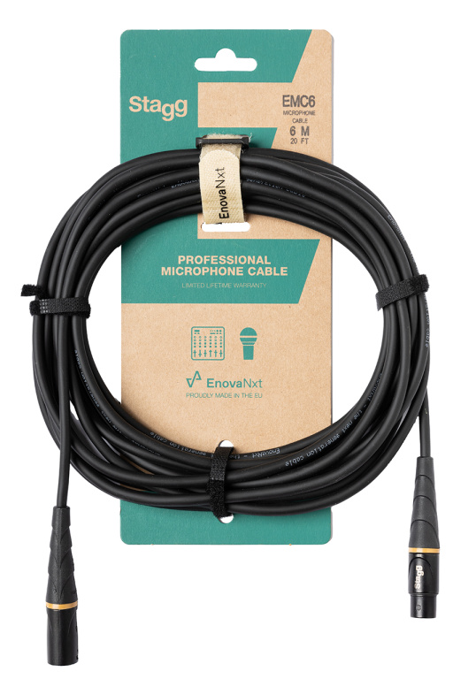 Câble microphone, XLR/XLR (m/f), 6 m (20'), série E