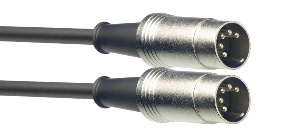 Câble MIDI, DIN/DIN (m/m), 2 m, connecteurs en métal