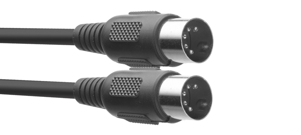 Câble MIDI, DIN/DIN (m/m), 3 m, connecteurs en plastique