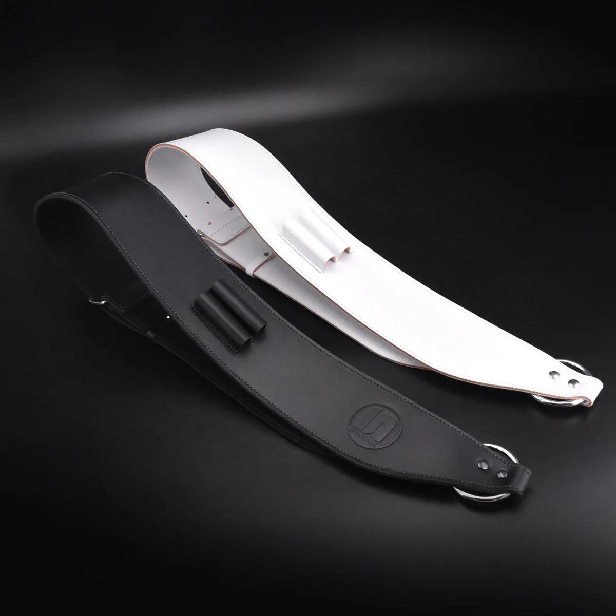 Baudriers Soundrums 5/4 BLANC Cuir avec porte-baguettes cuir