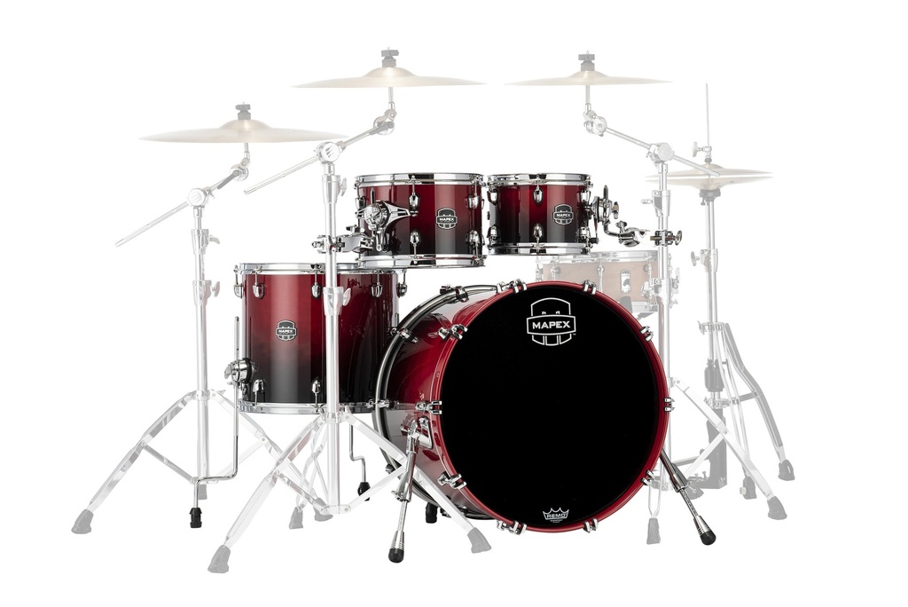 Batterie MAPEX Saturn 4 futs scarlet fade Rock - GC22