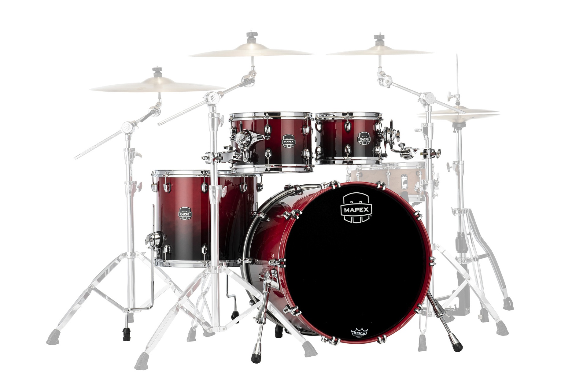 Batterie MAPEX Saturn 4 futs scarlet fade Rock - GC22