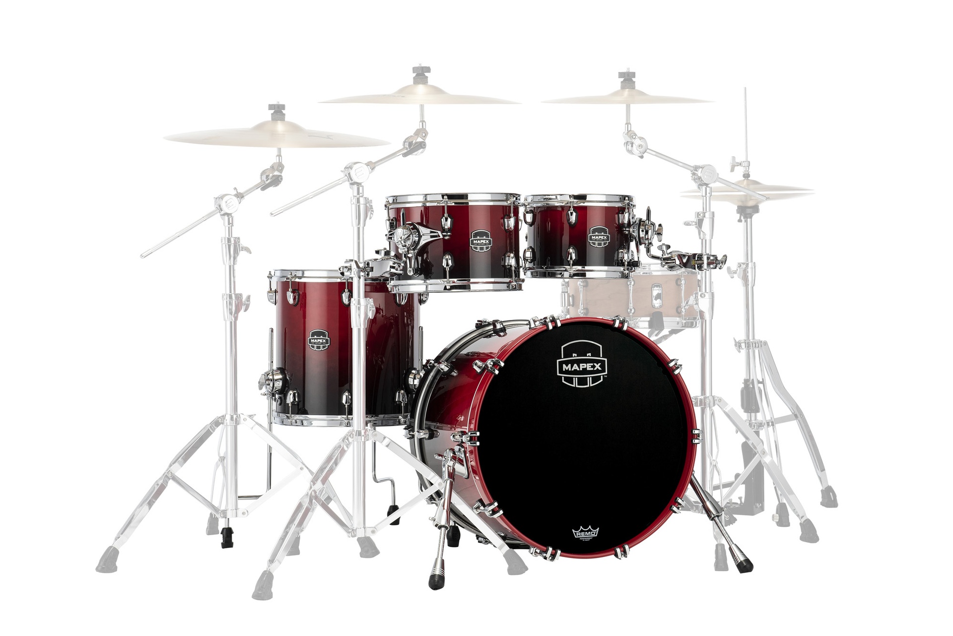 Batterie MAPEX Saturn 4 futs scarlet fade Fusion - GC20