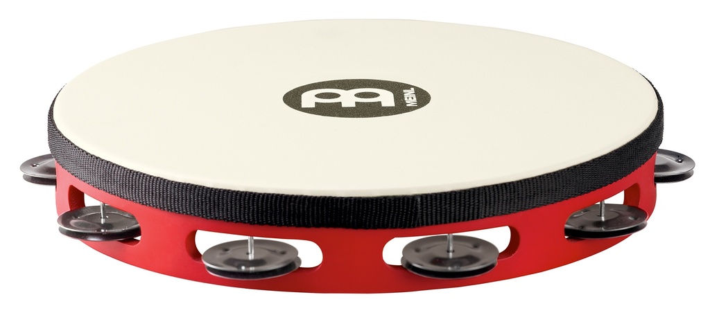 Tambour de basque | Tambourin Rouge MEINL Peau synthétique 1 rangée de cymbalettes acier noir