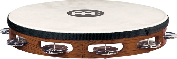 Tambour de basque | Tambourin MEINL Peau de chèvre - 1 rangée de cymbalettes acier