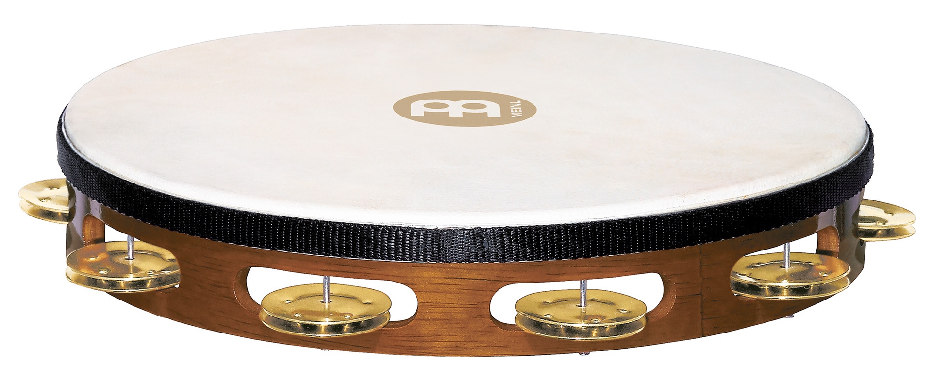 Tambour de basque | Tambourin MEINL Peau de chèvre - 1 rangée de cymbalettes laiton
