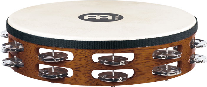 Tambour de basque | Tambourin MEINL Peau de chèvre - 2 rangées de cymbalettes acier