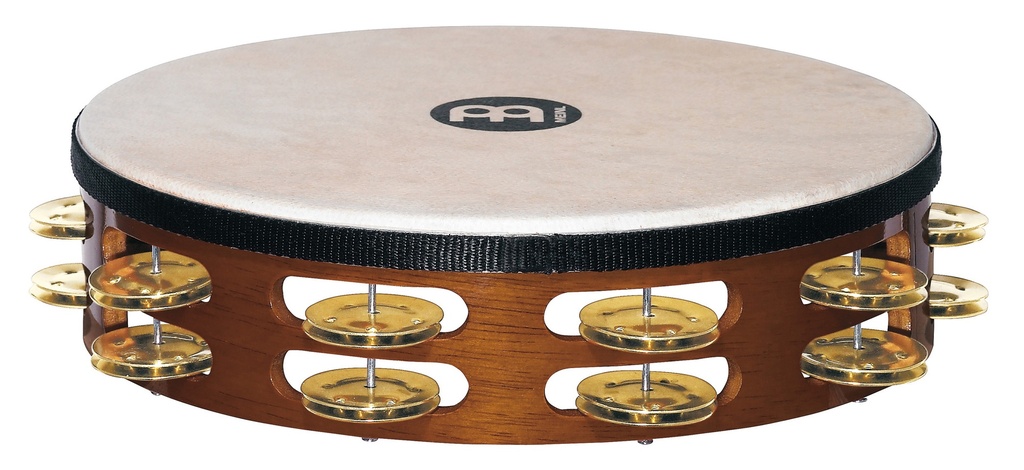 Tambour de basque | Tambourin MEINL Peau de chèvre - 2 rangées de cymbalettes laiton
