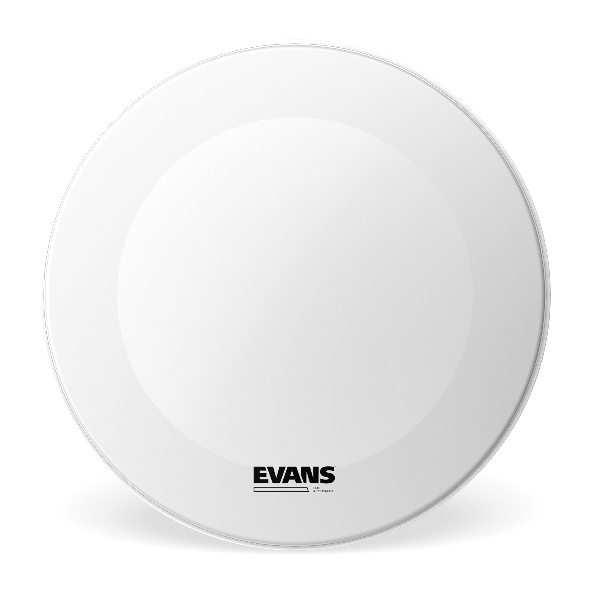 EVANS EQ3 Resonant Coated White Bass Drum Head, No Port, 24 "
