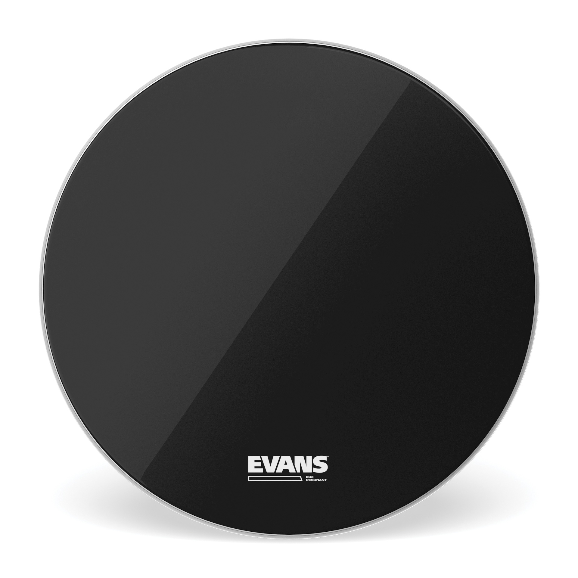 EVANS EQ3 Resonant Black Bass Drum Head, No Port, 28 "
