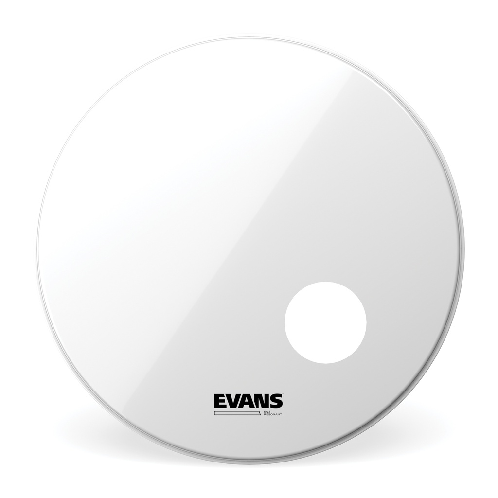 EVANS EQ3 Resonant Smooth White Bass Drum Head, 24 "