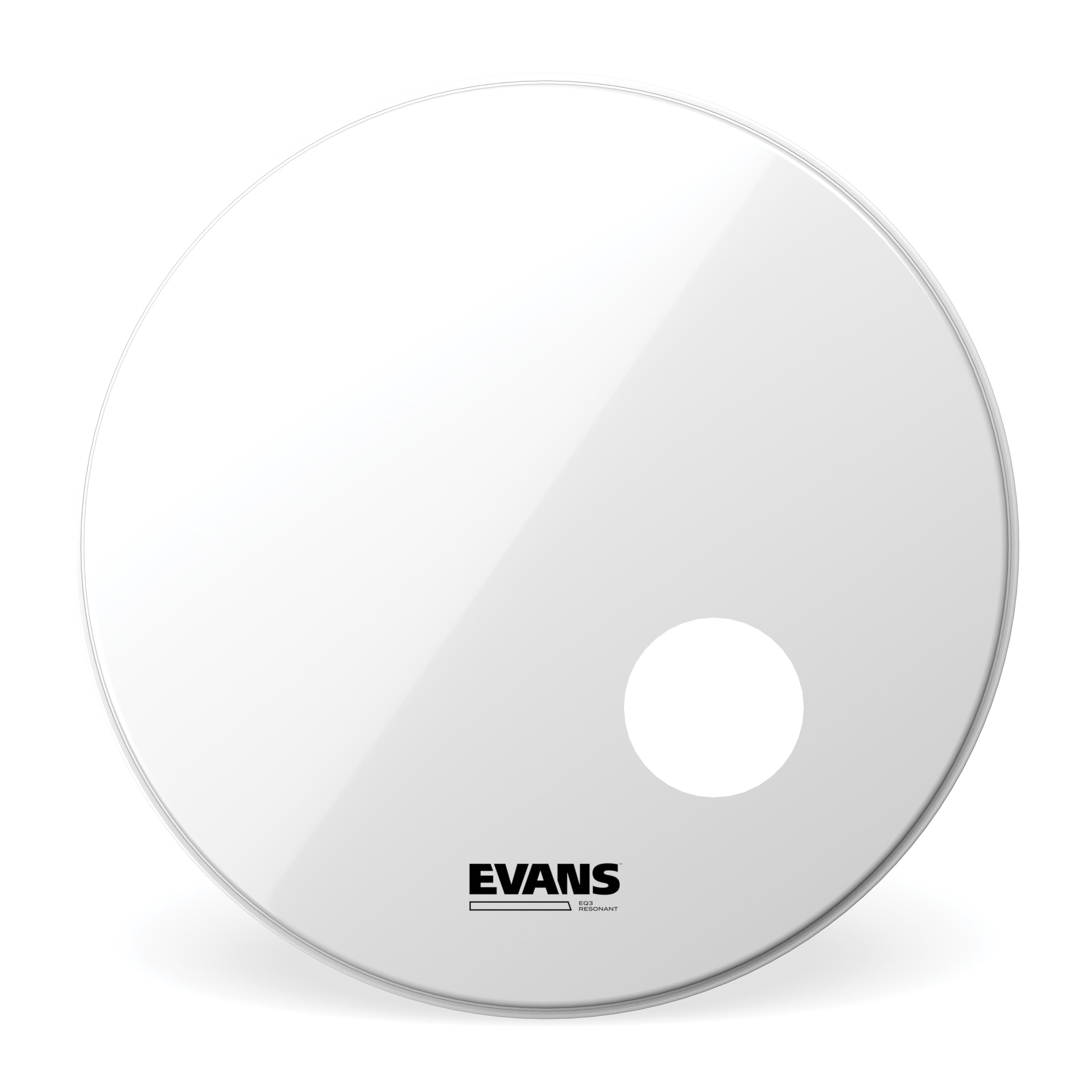 EVANS EQ3 Resonant Smooth White Bass Drum Head, 24 "